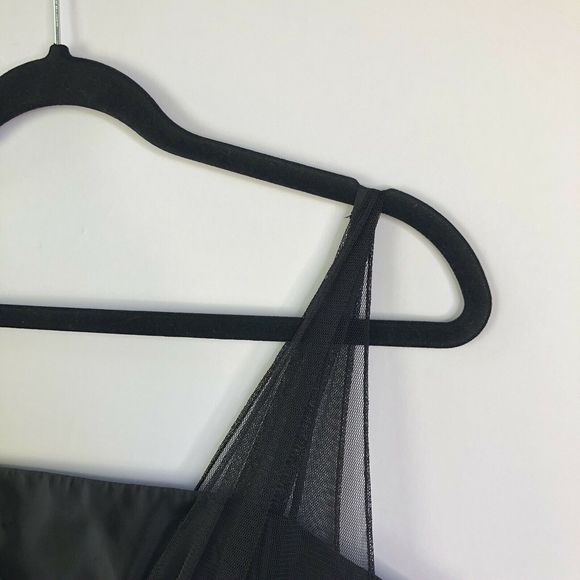 David's Bridal Black Tulle Midi Dress Empire Waist Whimsigoth Dark Fairy Size 10 - Picture 6 of 11